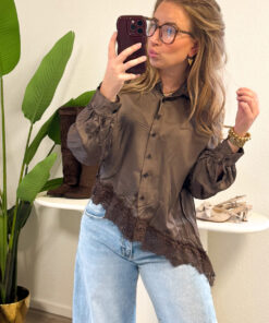 SATIJNEN TAUPE AMBIKA BLOUSE