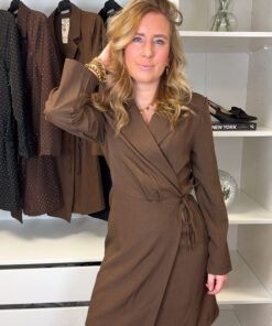 WRAP BLAZER DRESS BLAZER BROWN