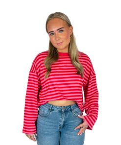 STRIPED LONGSLEEVE ROOD/ROZE