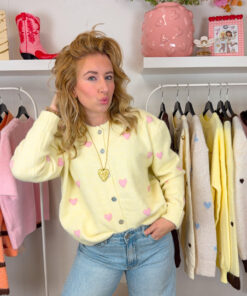 ANIEK HARTJES VEST GEEL