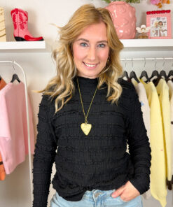 FIENNE KANTEN TOP ZWART