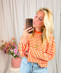 LONGSLEEVE ORANGE WHITE