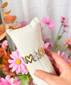 HART BANGLE GOUD ZILVER