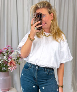 WITTE BALLOON BLOUSE