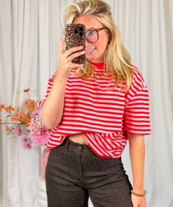SHORTSLEEVE ROZE ROOD