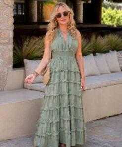 LILY JURK GROEN RUFFLE