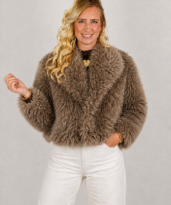 FENNA FLUFFY JACKET TAUPE