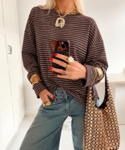 STRIPED LONGSLEEVE BRUIN ROZE