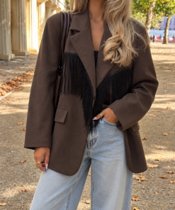 OLIVIA FRANJER BLAZER BROWN