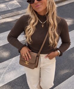 NINA RUFFLE TOPJE BRUIN