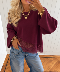 LOIS KANTEN TRUI BORDEAUX